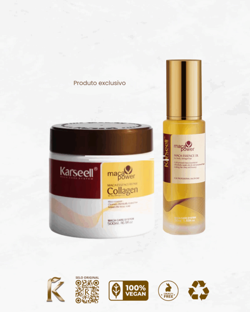 Máscara Karseell Original Collagen 500ml + Óleo de Argan Marroquino 50ml