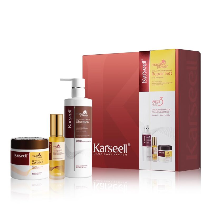Karseell Máscara Capilar de Colágeno + Shampoo Capilar + Conjunto de Óleo de Argan